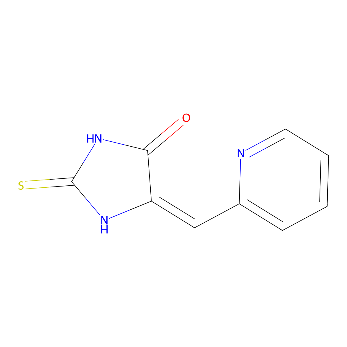5-[(Pyridin-2-yl)methylidene]-2-sulfanylideneimidazolidin-4-one molecular structure, CAS 69580-25-2
