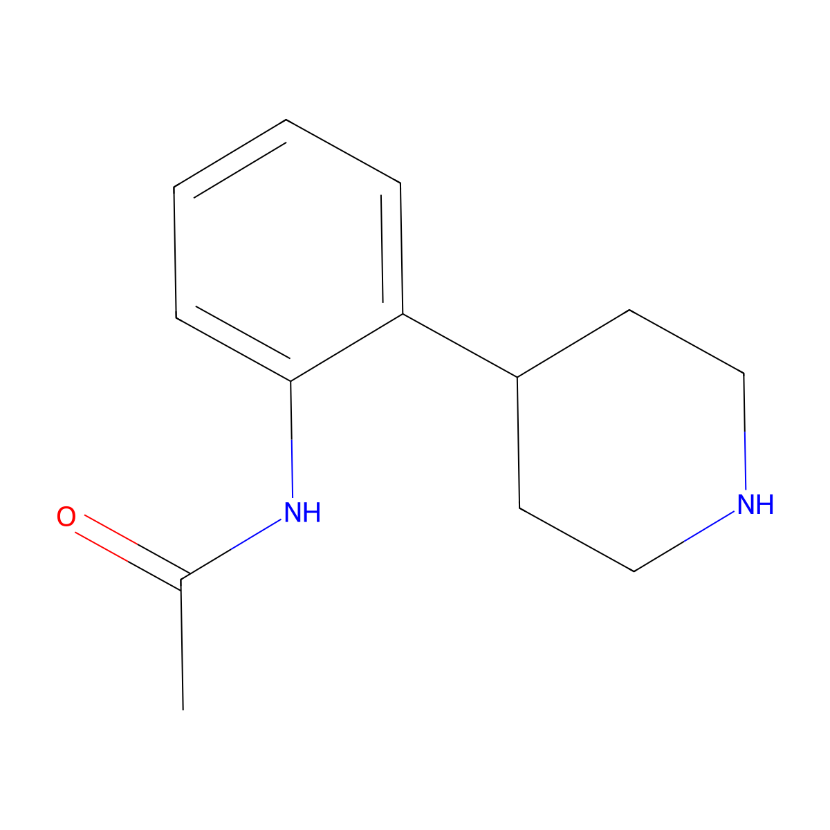 N-(2-(Piperidin-4-yl)phenyl)acetamide molecular structure, CAS 695813-78-6