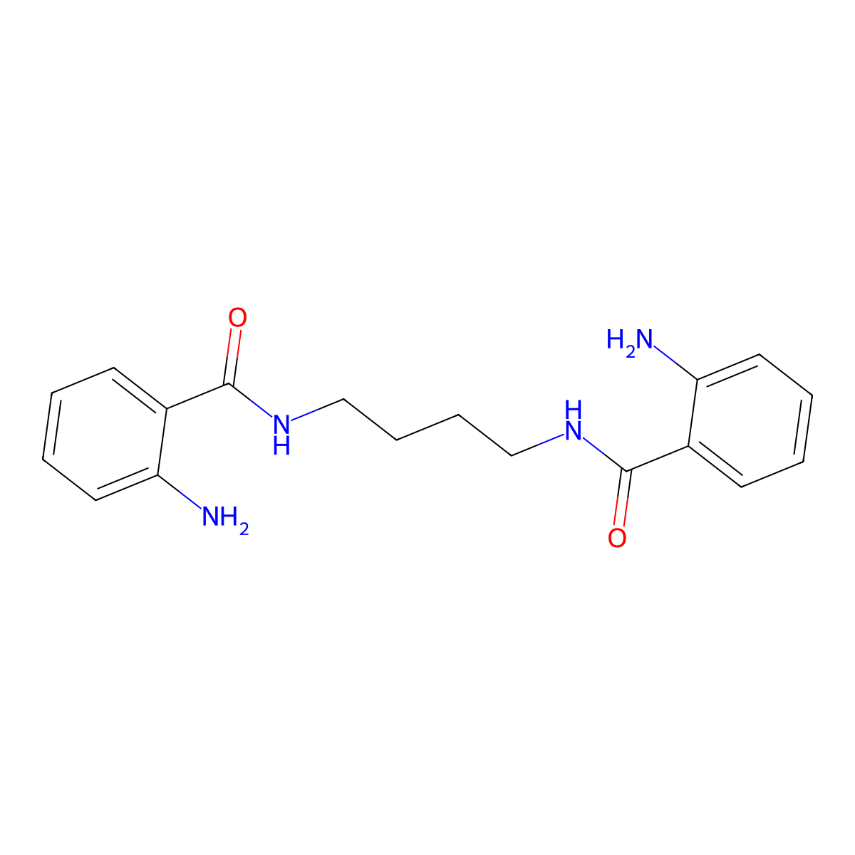 N,N'-Tetramethylenebis(2-aminobenzamide) molecular structure, CAS 69583-10-4