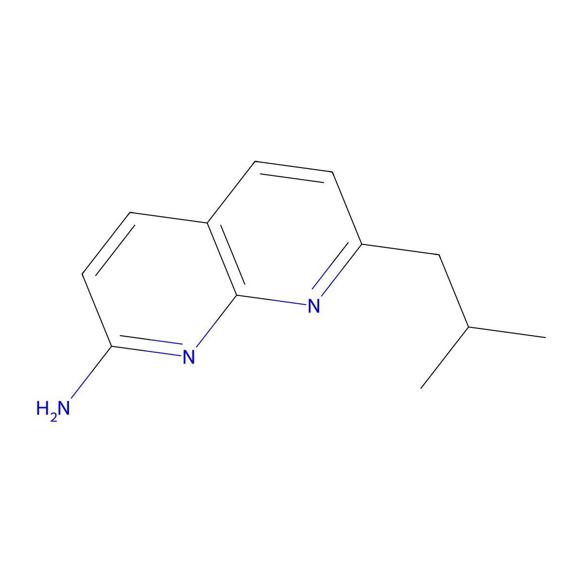 7-(2-Methylpropyl)-1,8-naphthyridin-2-amine molecular structure, CAS 69587-83-3