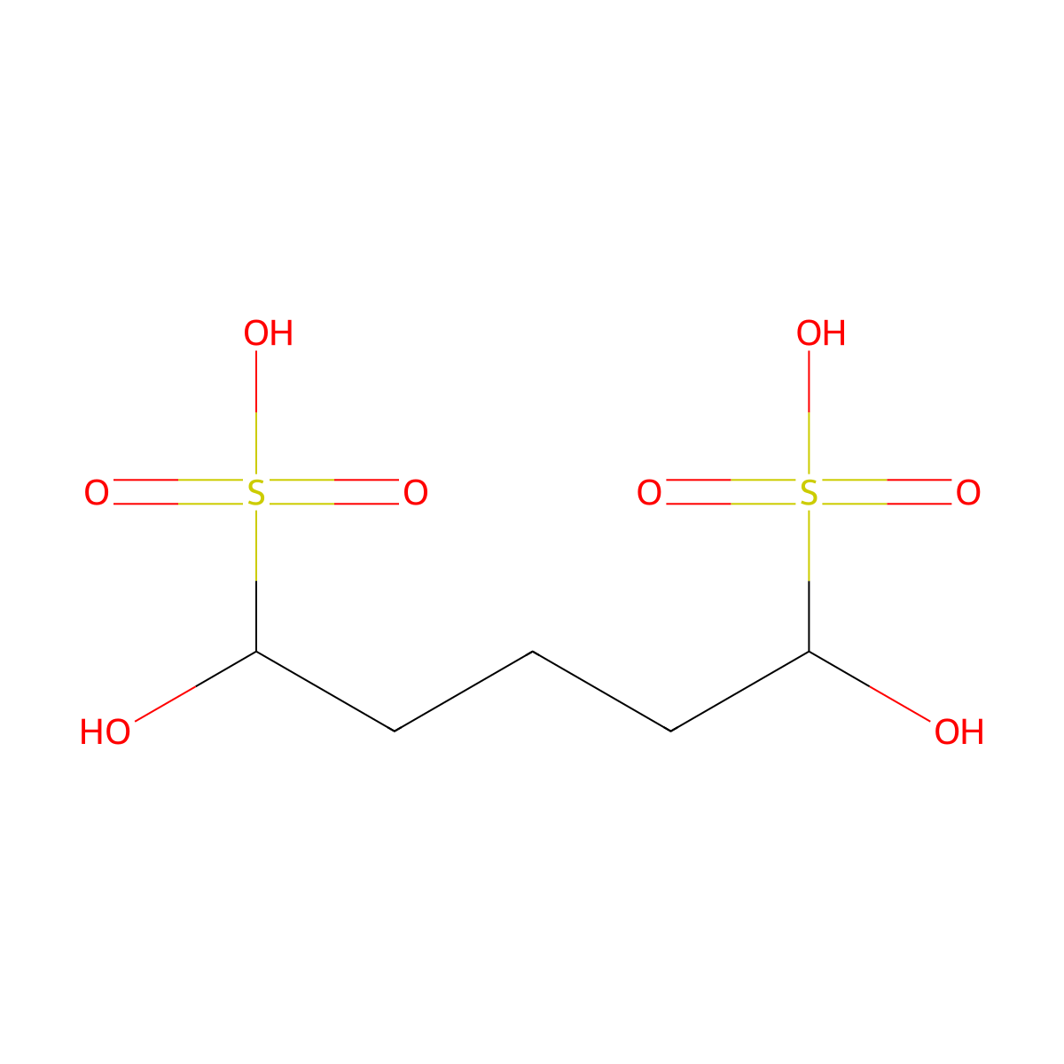 1,5-Pentanedisulfonic acid, 1,5-dihydroxy- molecular structure, CAS 69588-14-3