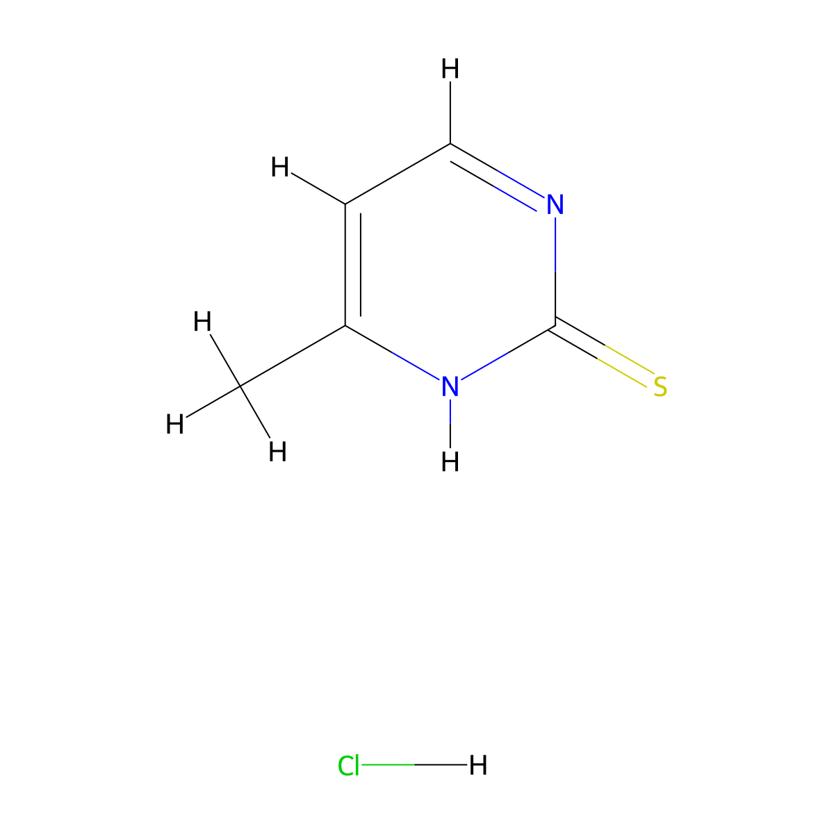 2-Mercapto-4-methylpyrimidine hydrochloride molecular structure, CAS 6959-66-6