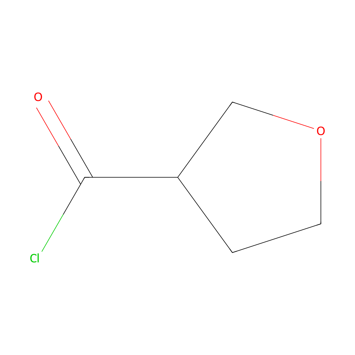 Tetrahydrofuran-3-carbonyl chloride molecular structure, CAS 69595-02-4