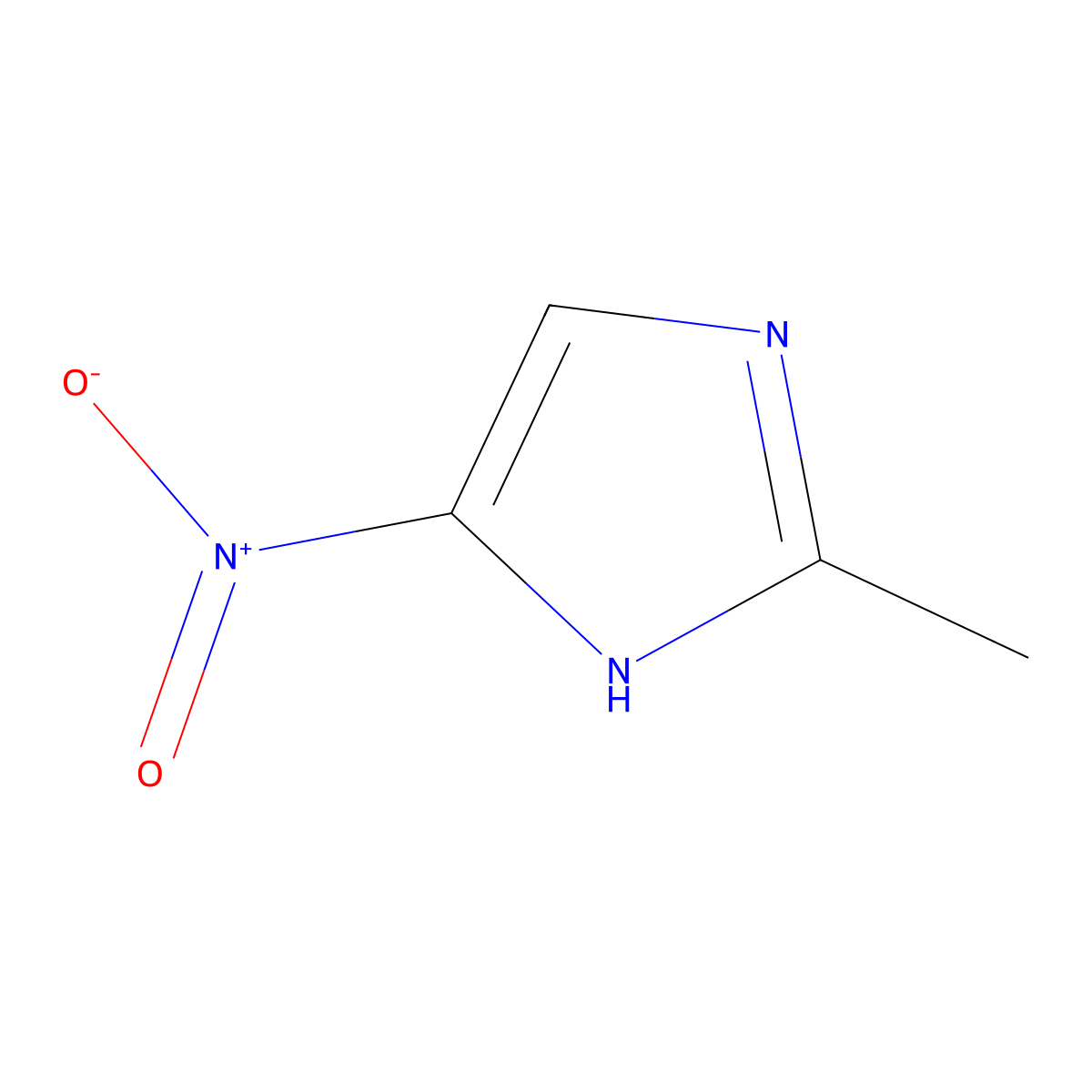 2-Methyl-5-nitroimidazole molecular structure, CAS 696-23-1