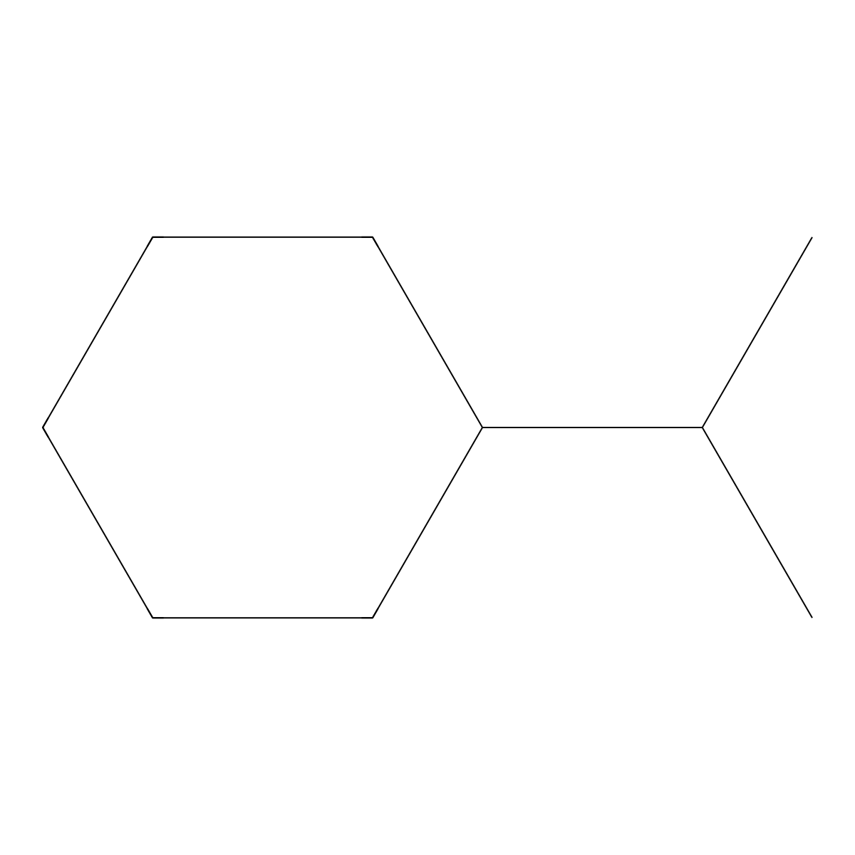 Isopropylcyclohexane molecular structure, CAS 696-29-7