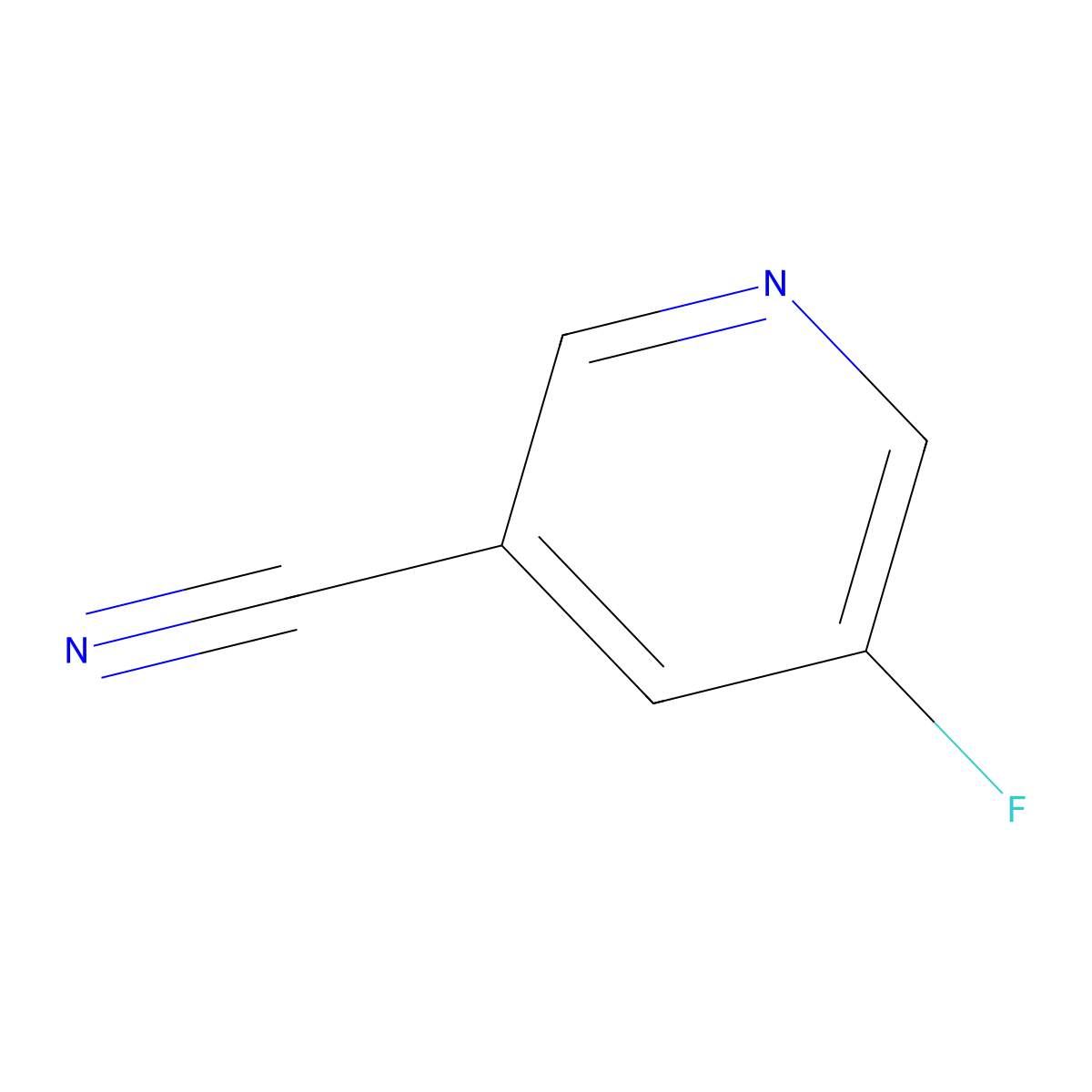 5-Fluoropyridine-3-carbonitrile molecular structure, CAS 696-42-4