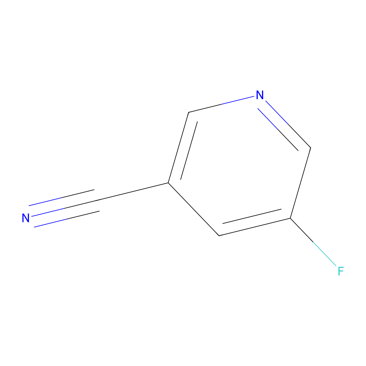 5-Fluoropyridine-3-carbonitrile molecular structure, CAS 696-42-4