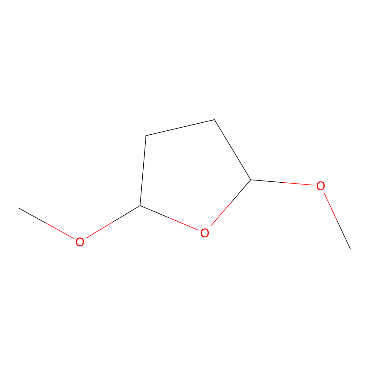 2,5-Dimethoxytetrahydrofuran molecular structure, CAS 696-59-3
