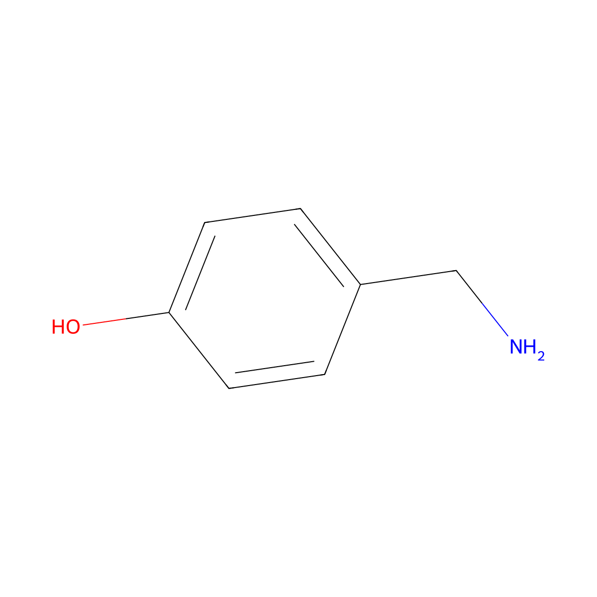 4-Hydroxybenzylamine molecular structure, CAS 696-60-6