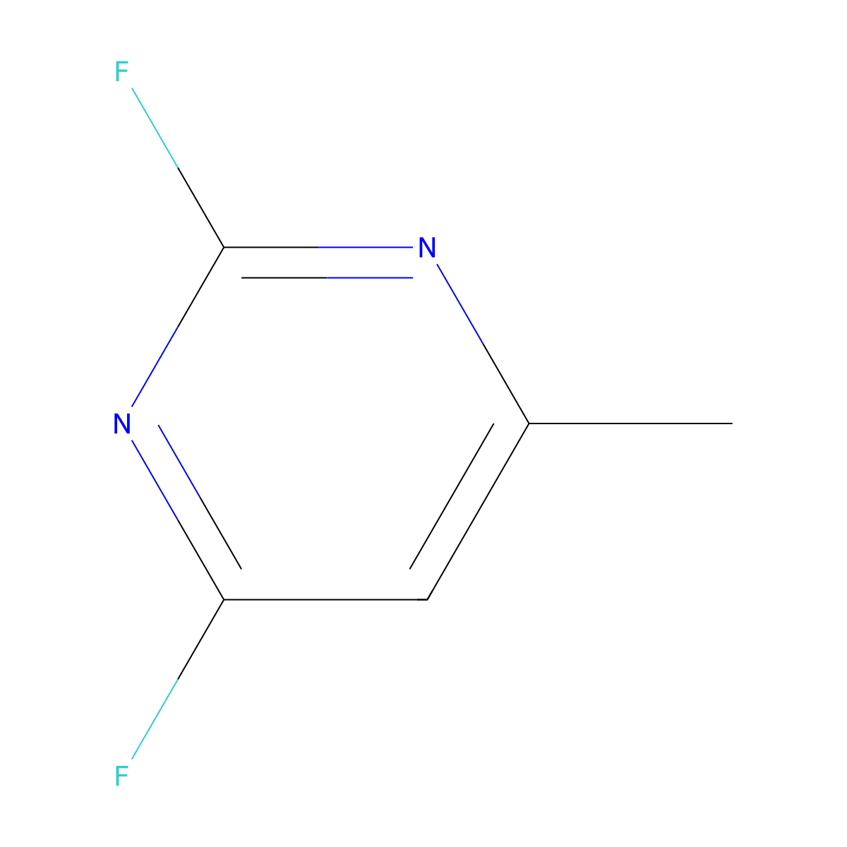 2,4-Difluoro-6-methylpyrimidine molecular structure, CAS 696-80-0