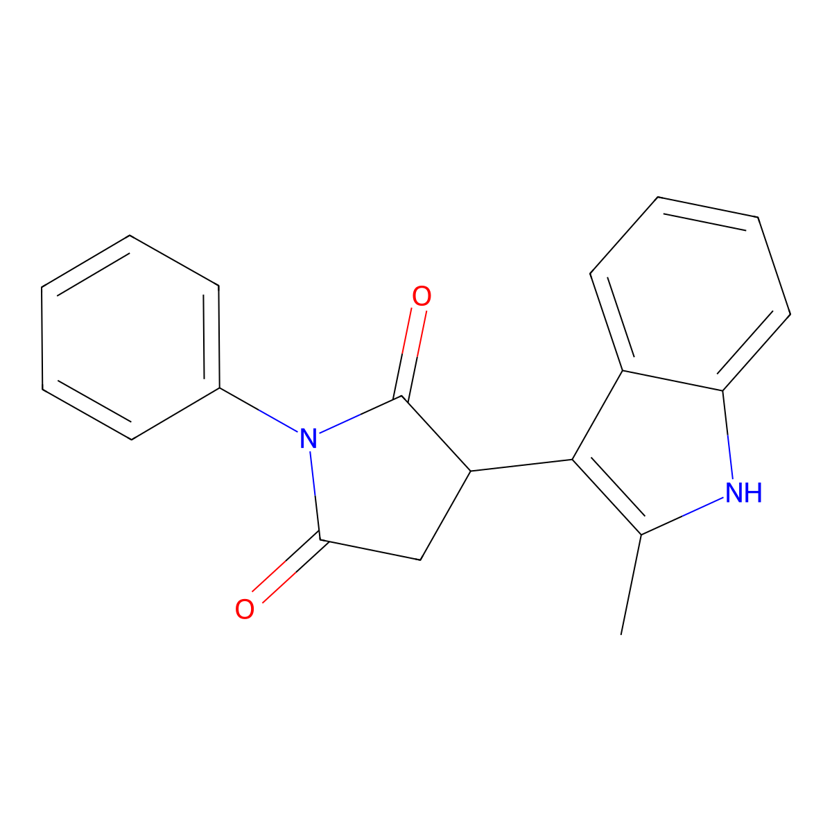 3-(2-Methyl-1h-indol-3-yl)-1-phenylpyrrolidine-2,5-dione molecular structure, CAS 6960-07-2