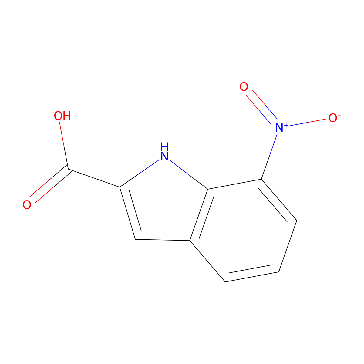 7-nitro-1H-indole-2-carboxylic acid molecular structure, CAS 6960-45-8