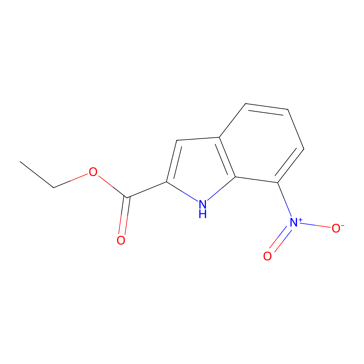 Ethyl 7-nitro-1H-indole-2-carboxylate molecular structure, CAS 6960-46-9