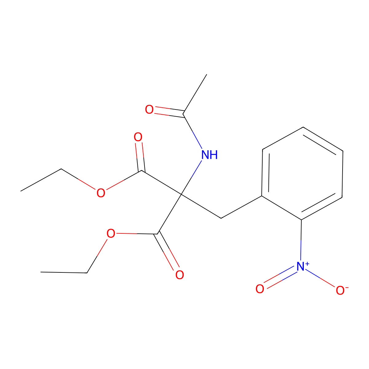 Diethyl(acetylamino)(2-nitrobenzyl)propanedioate molecular structure, CAS 6960-47-0