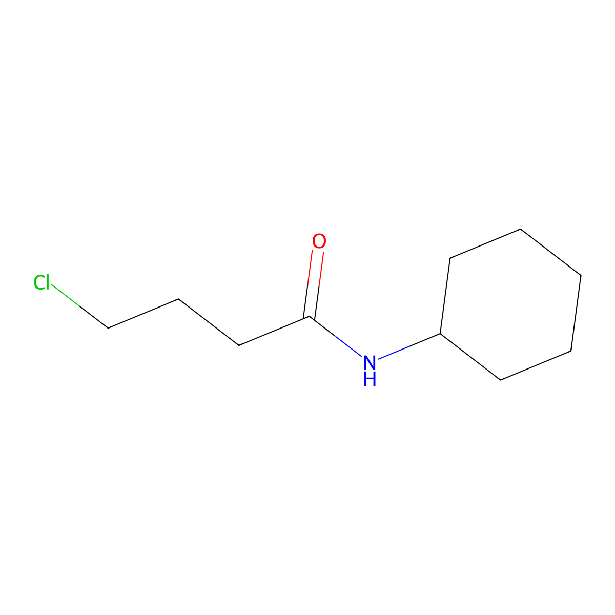 4-chloro-N-cyclohexylbutanamide molecular structure, CAS 69601-43-0