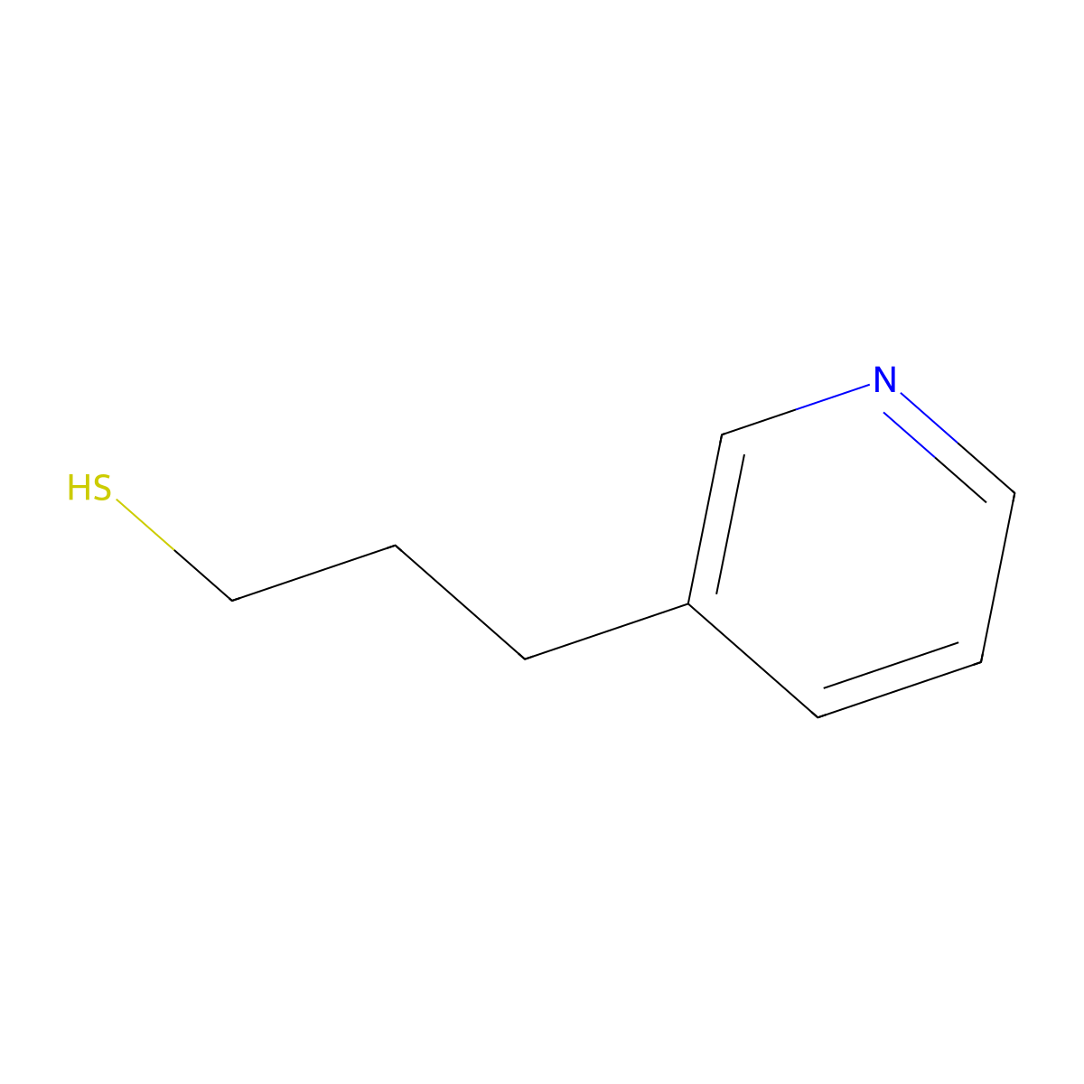 3-Pyridinepropanethiol molecular structure, CAS 69603-49-2