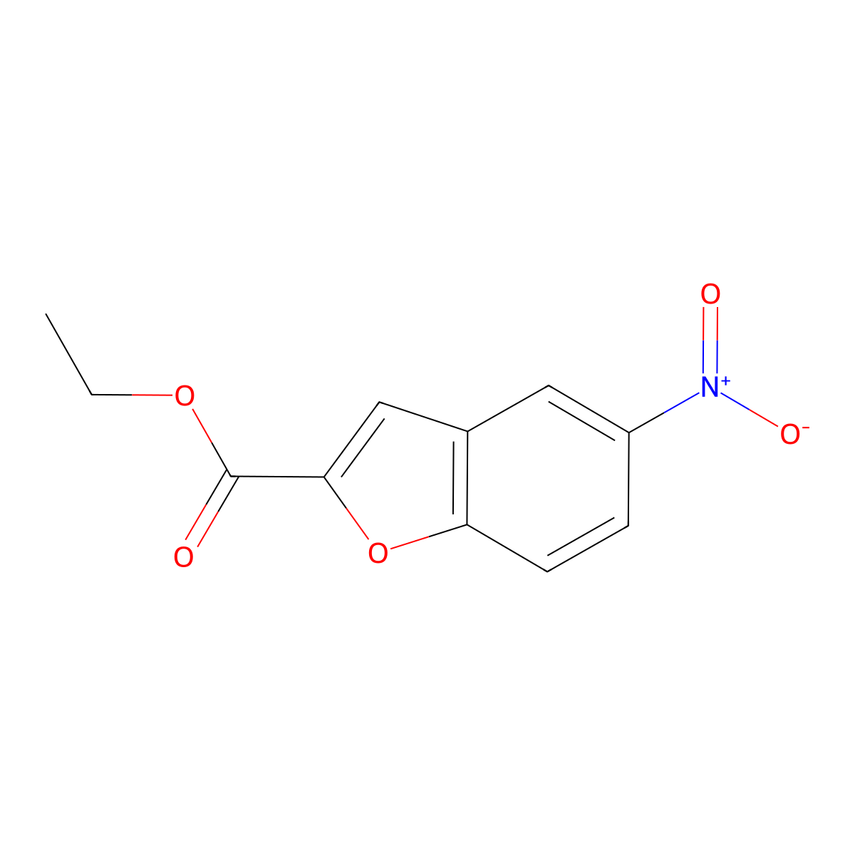 2-Benzofurancarboxylic acid, 5-nitro-, ethyl ester molecular structure, CAS 69604-00-8