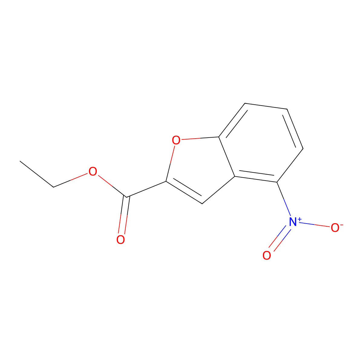 Ethyl 4-nitrobenzofuran-2-carboxylate molecular structure, CAS 69604-01-9