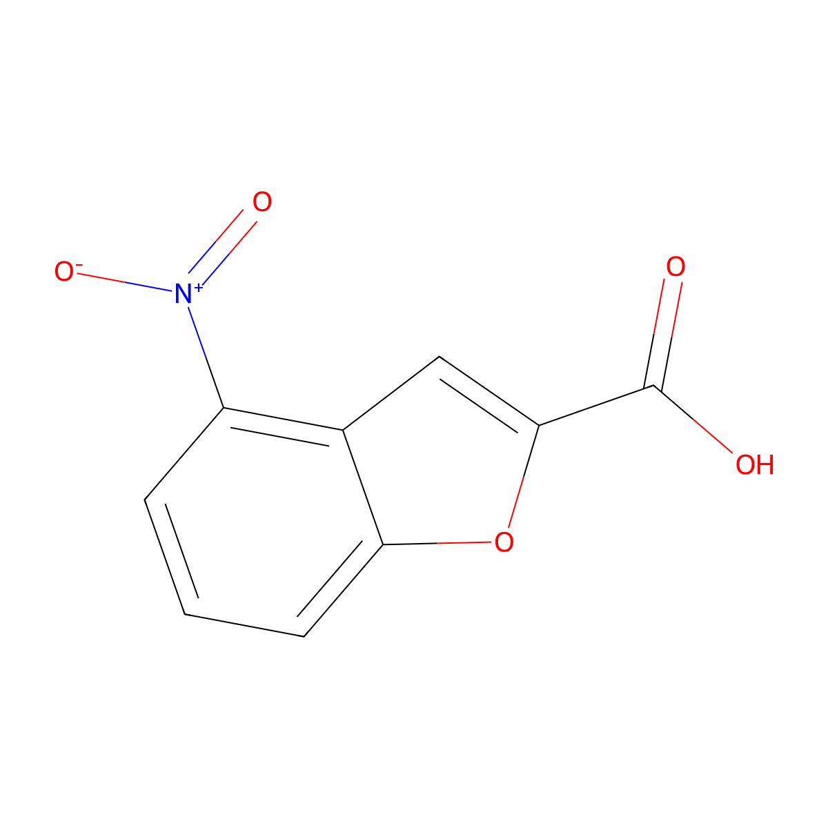 4-Nitrobenzofuran-2-carboxylic acid molecular structure, CAS 69604-06-4