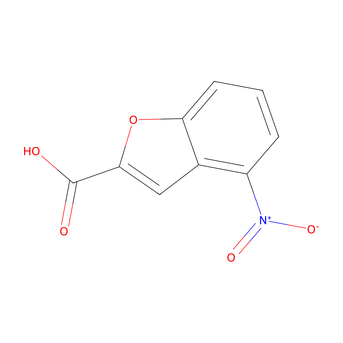 4-Nitrobenzofuran-2-carboxylic acid molecular structure, CAS 69604-06-4