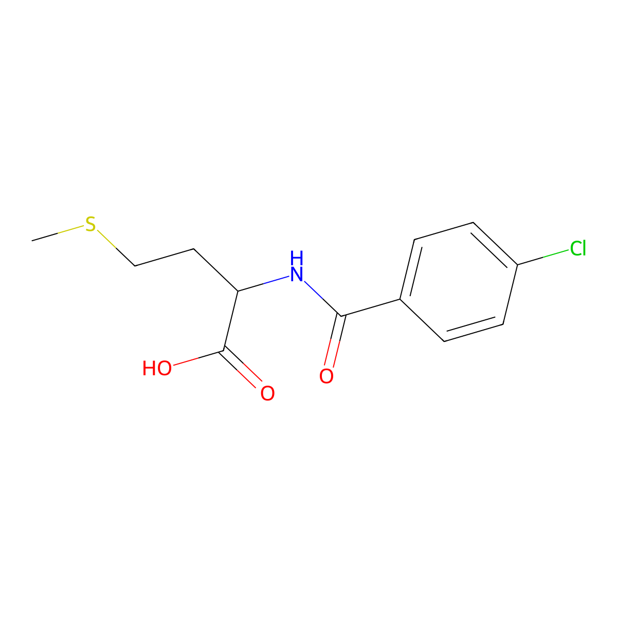 2-[(4-Chlorophenyl)formamido]-4-(methylsulfanyl)butanoic acid molecular structure, CAS 69605-01-2