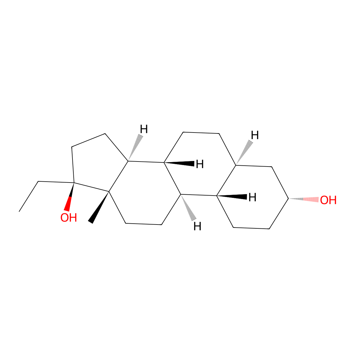 17alpha-Ethyl-5alpha-estrane-3alpha,17beta-diol molecular structure, CAS 6961-15-5