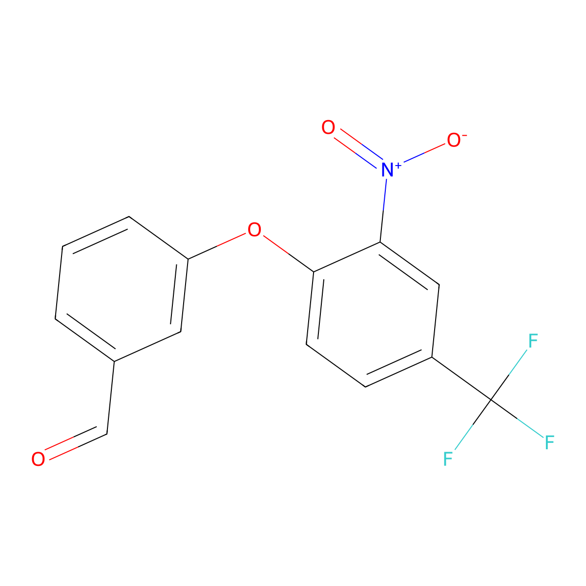 3-[2-Nitro-4-(trifluoromethyl)phenoxy]benzaldehyde molecular structure, CAS 6961-57-5