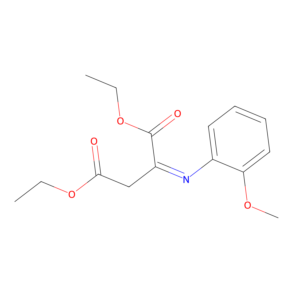 Diethyl 2-(2-methoxyphenyl)iminobutanedioate molecular structure, CAS 6961-59-7