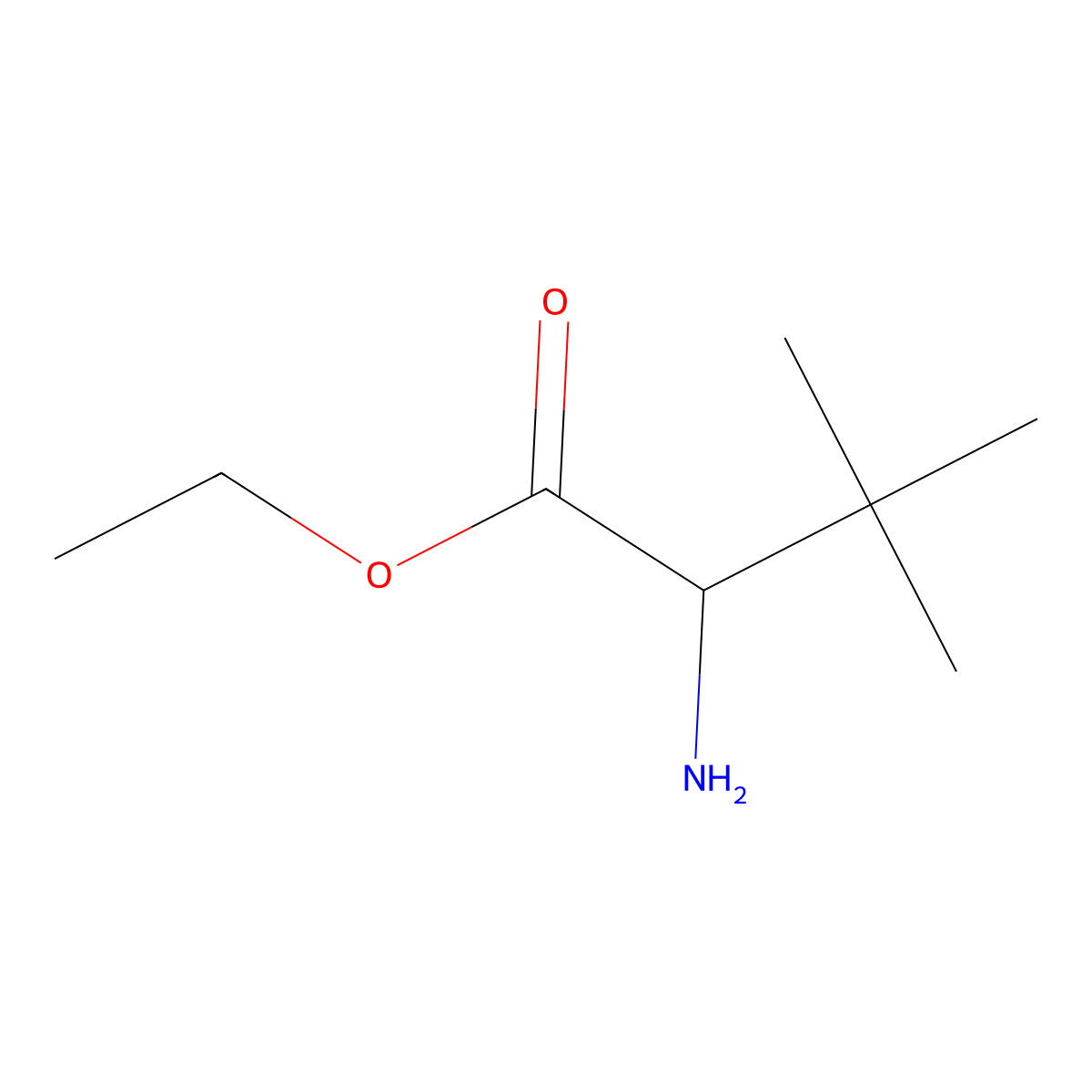 (S)-Ethyl 2-amino-3,3-dimethylbutanoate molecular structure, CAS 69610-03-3