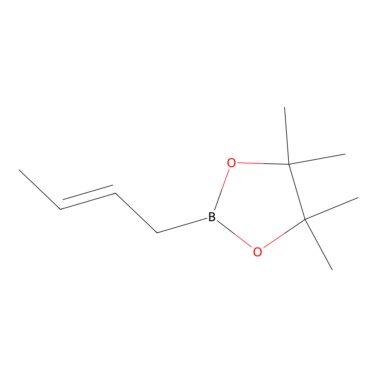 (E)-2-(But-2-en-1-yl)-4,4,5,5-tetramethyl-1,3,2-dioxaborolane molecular structure, CAS 69611-02-5