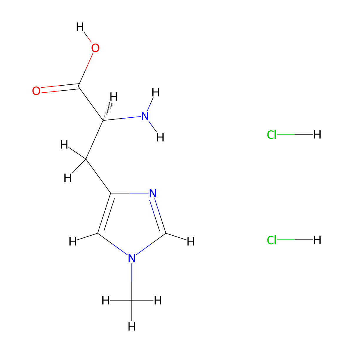 1-Methyl-L-histidine dihydrochloride molecular structure, CAS 69614-06-8