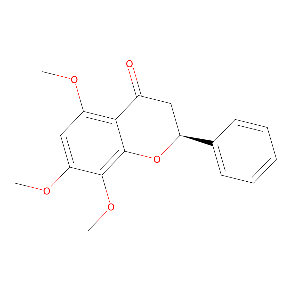(2S)-5,7,8-trimethoxy-2-phenyl-2,3-dihydrochromen-4-one molecular structure, CAS 69616-73-5