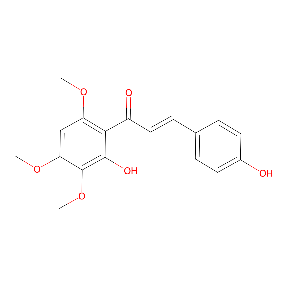 4,2'-Dihydroxy-3',4',6'-trimethoxychalcone molecular structure, CAS 69616-74-6