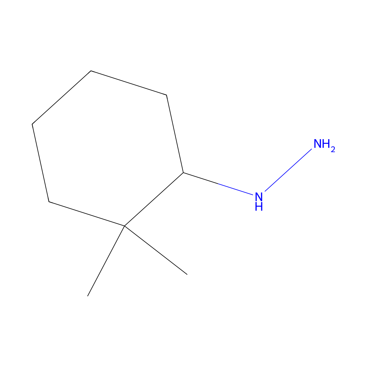 (2,2-Dimethylcyclohexyl)hydrazine molecular structure, CAS 69618-97-9