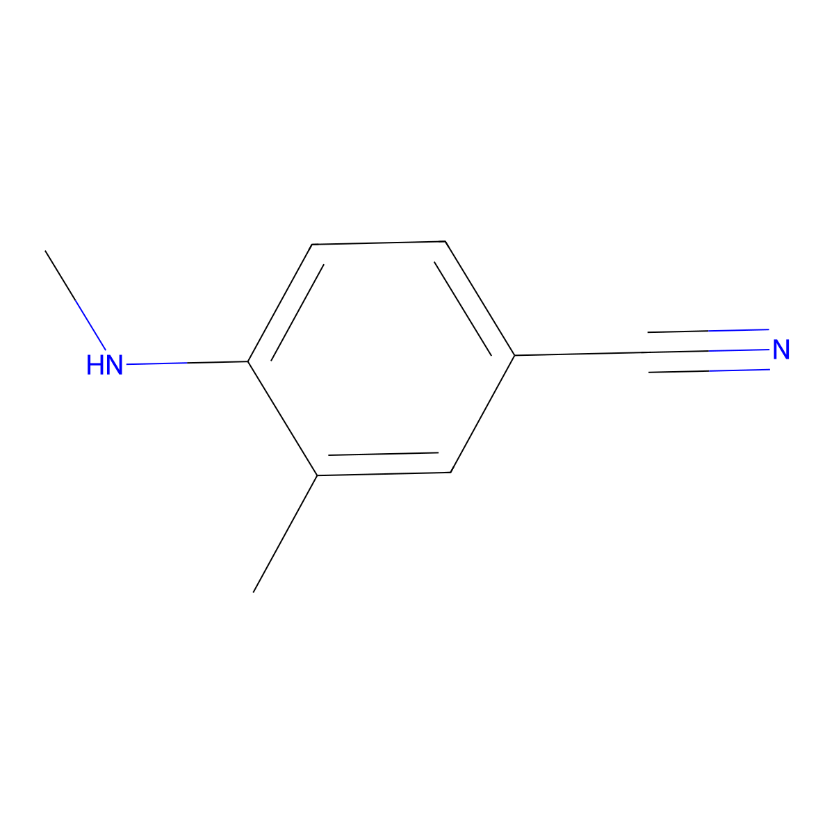 3-Methyl-4-(methylamino)benzonitrile molecular structure, CAS 69619-16-5