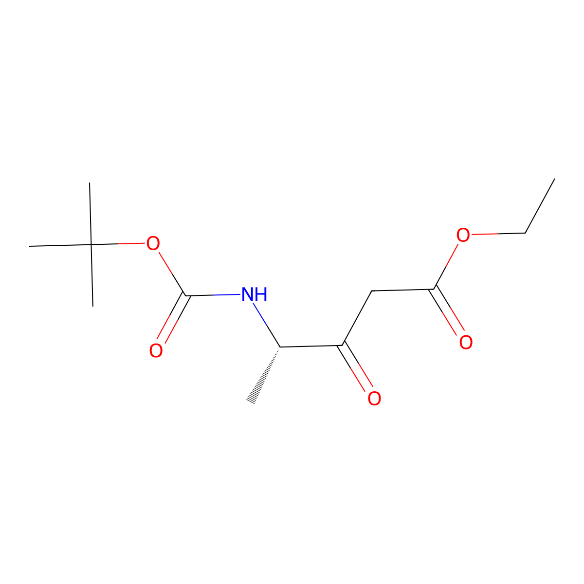 ethyl (4S)-4-{[(tert-butoxy)carbonyl]amino}-3-oxopentanoate molecular structure, CAS 69619-23-4