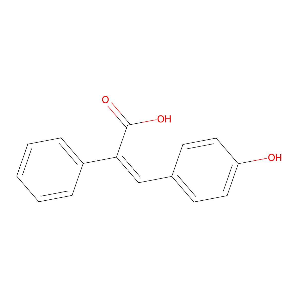 4-Hydroxy-alpha-phenylcinnamic acid molecular structure, CAS 6962-09-0