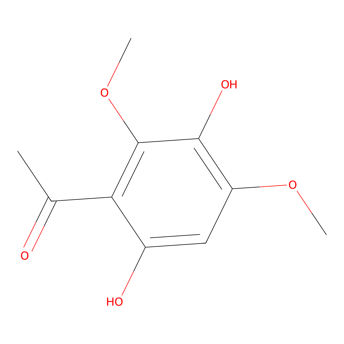 1-(3,6-Dihydroxy-2,4-dimethoxyphenyl)ethanone molecular structure, CAS 6962-57-8