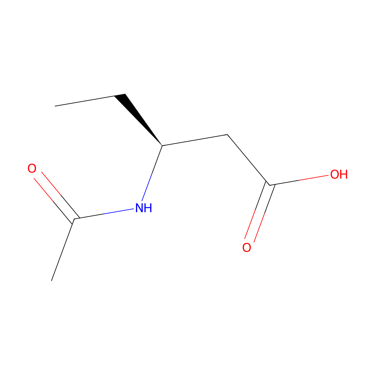 (3S)-3-acetamidopentanoic acid molecular structure, CAS 69622-21-5