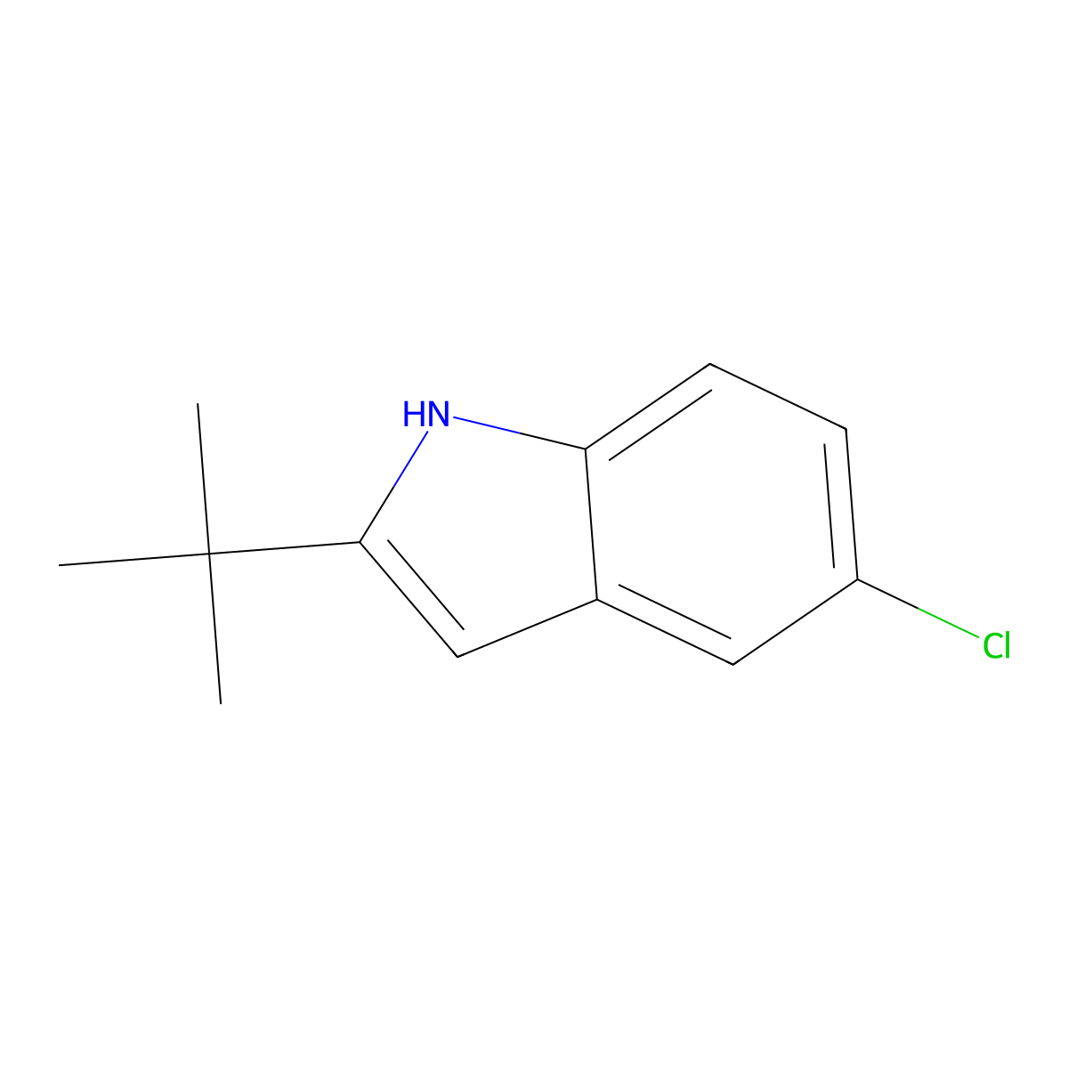 2-Tert-butyl-5-chloro-1H-indole molecular structure, CAS 69622-40-8