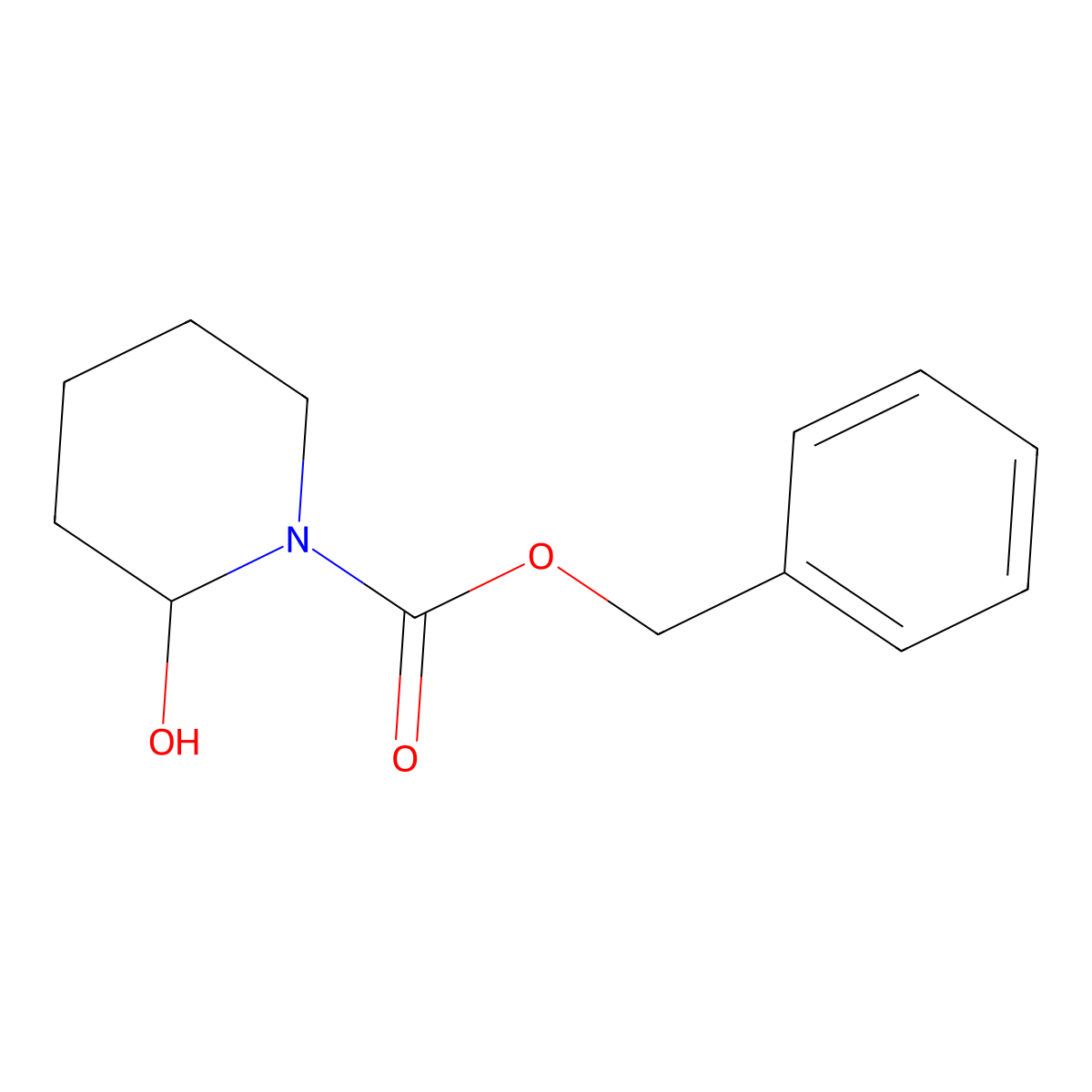 2-Hydroxy-piperidine-1-carboxylic acid benzyl ester molecular structure, CAS 69622-67-9