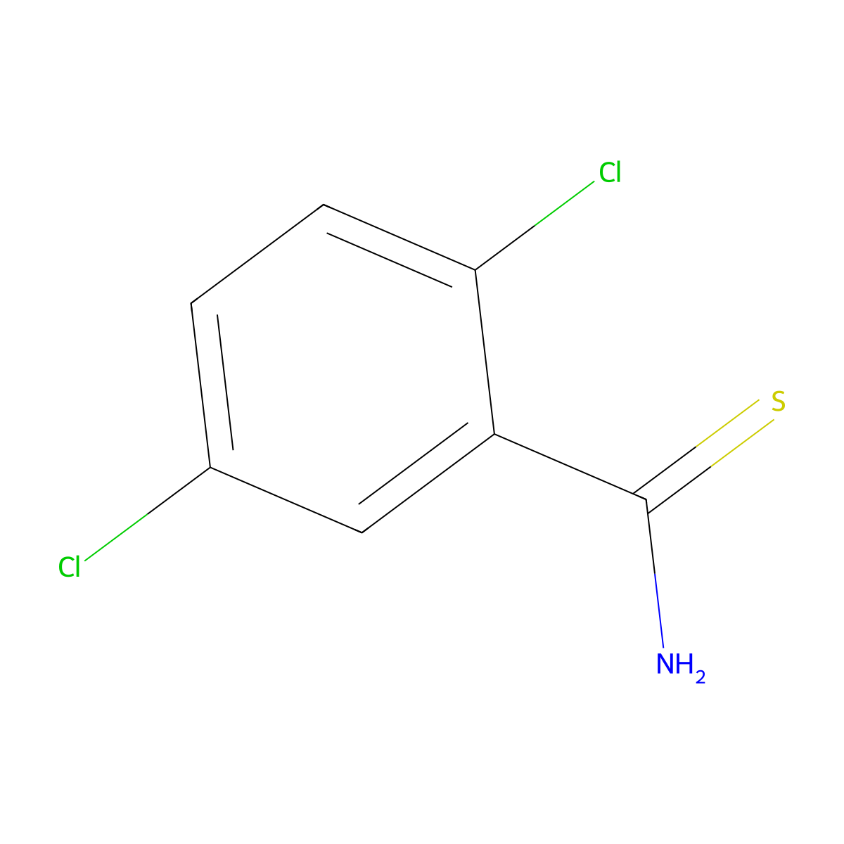 2,5-Dichlorobenzene-1-carbothioamide molecular structure, CAS 69622-81-7