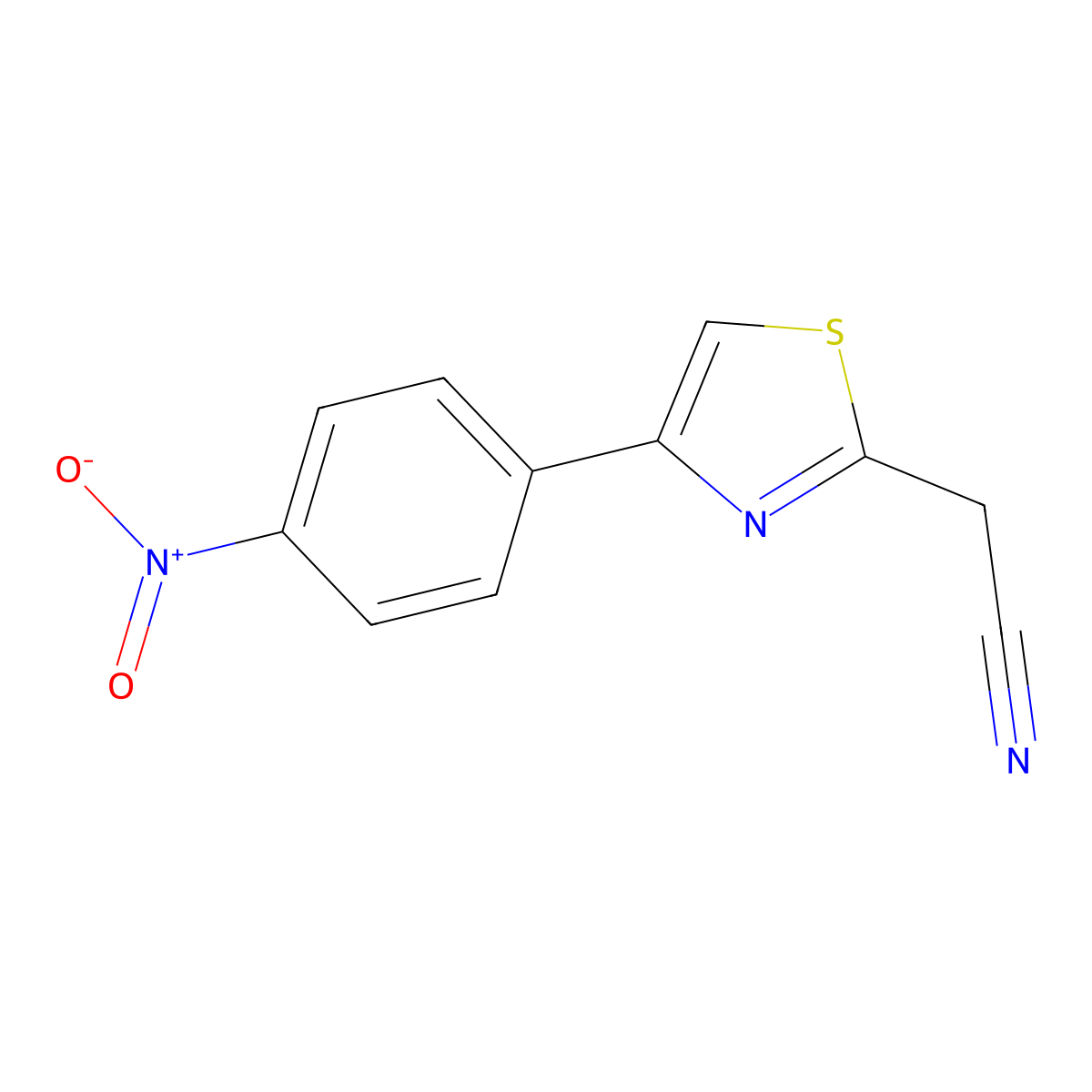 2-[4-(4-Nitrophenyl)-1,3-thiazol-2-yl]acetonitrile molecular structure, CAS 69625-13-4