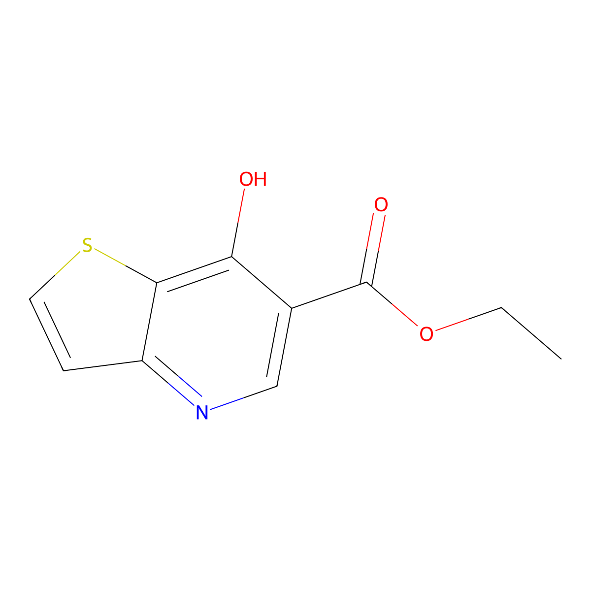 Ethyl 7-hydroxythieno[3,2-B]pyridine-6-carboxylate molecular structure, CAS 69626-98-8