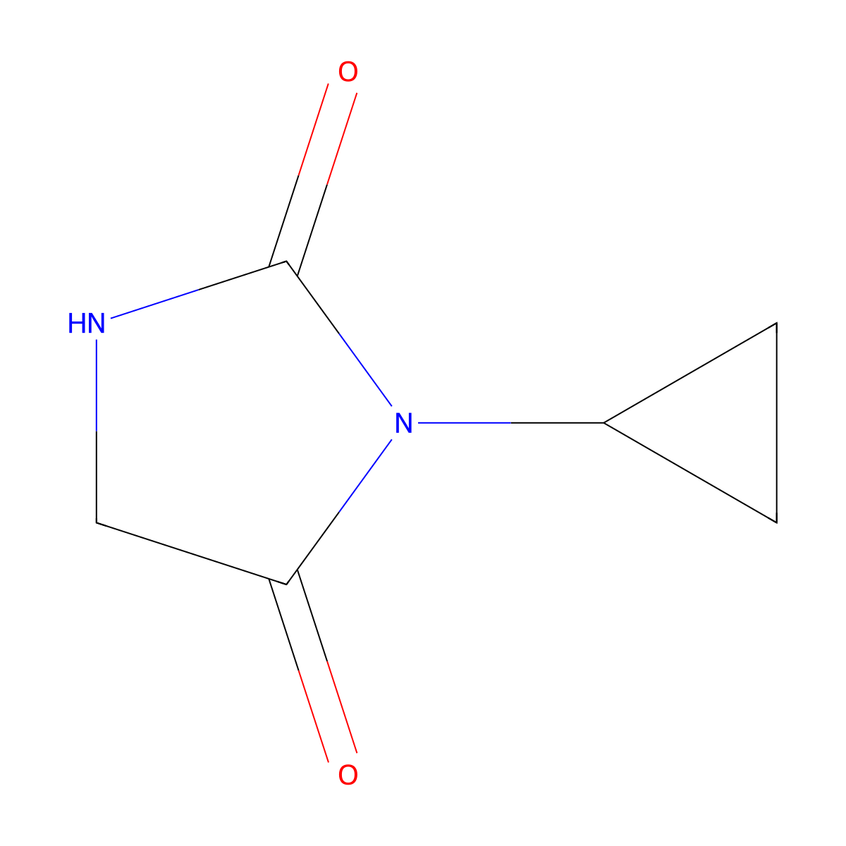 3-Cyclopropylimidazolidine-2,4-dione molecular structure, CAS 69627-56-1