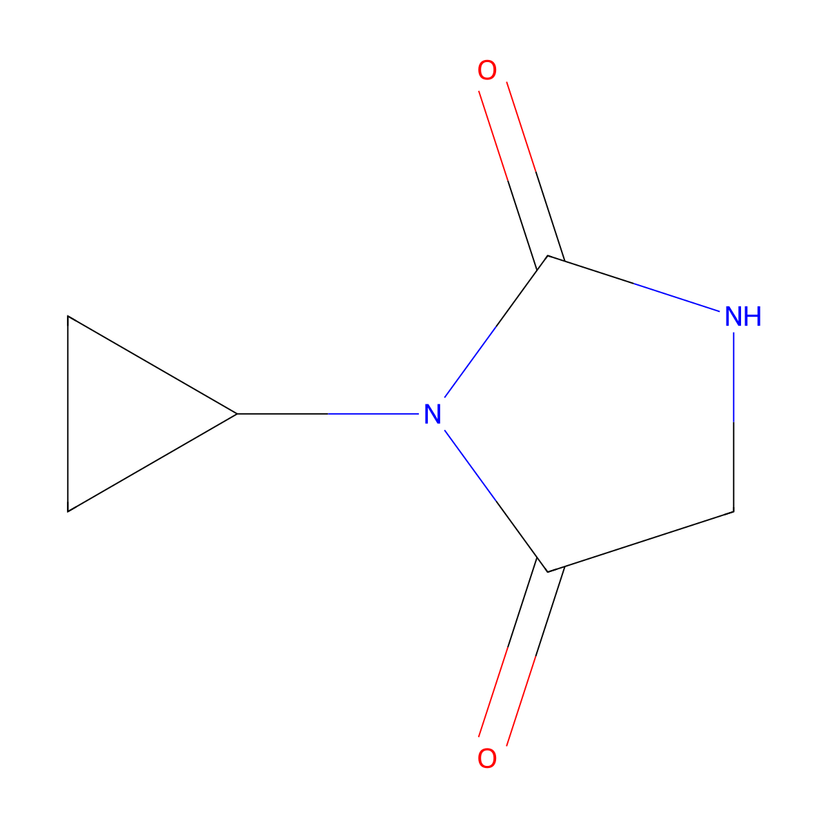 3-Cyclopropylimidazolidine-2,4-dione molecular structure, CAS 69627-56-1