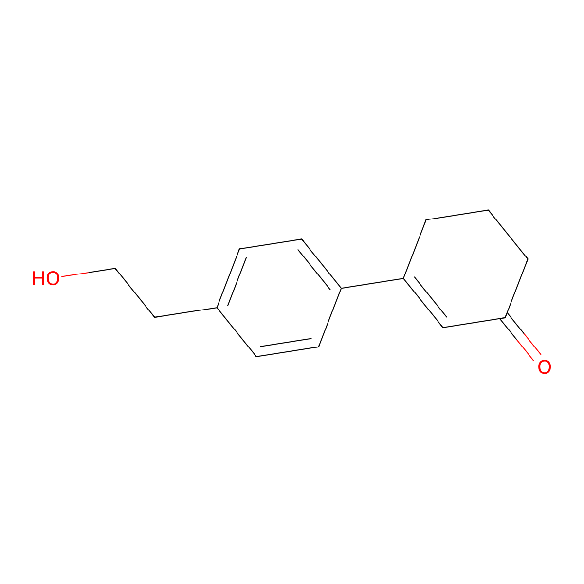 2-Cyclohexen-1-one, 3-(4-(2-hydroxyethyl)phenyl)- molecular structure, CAS 69629-14-7