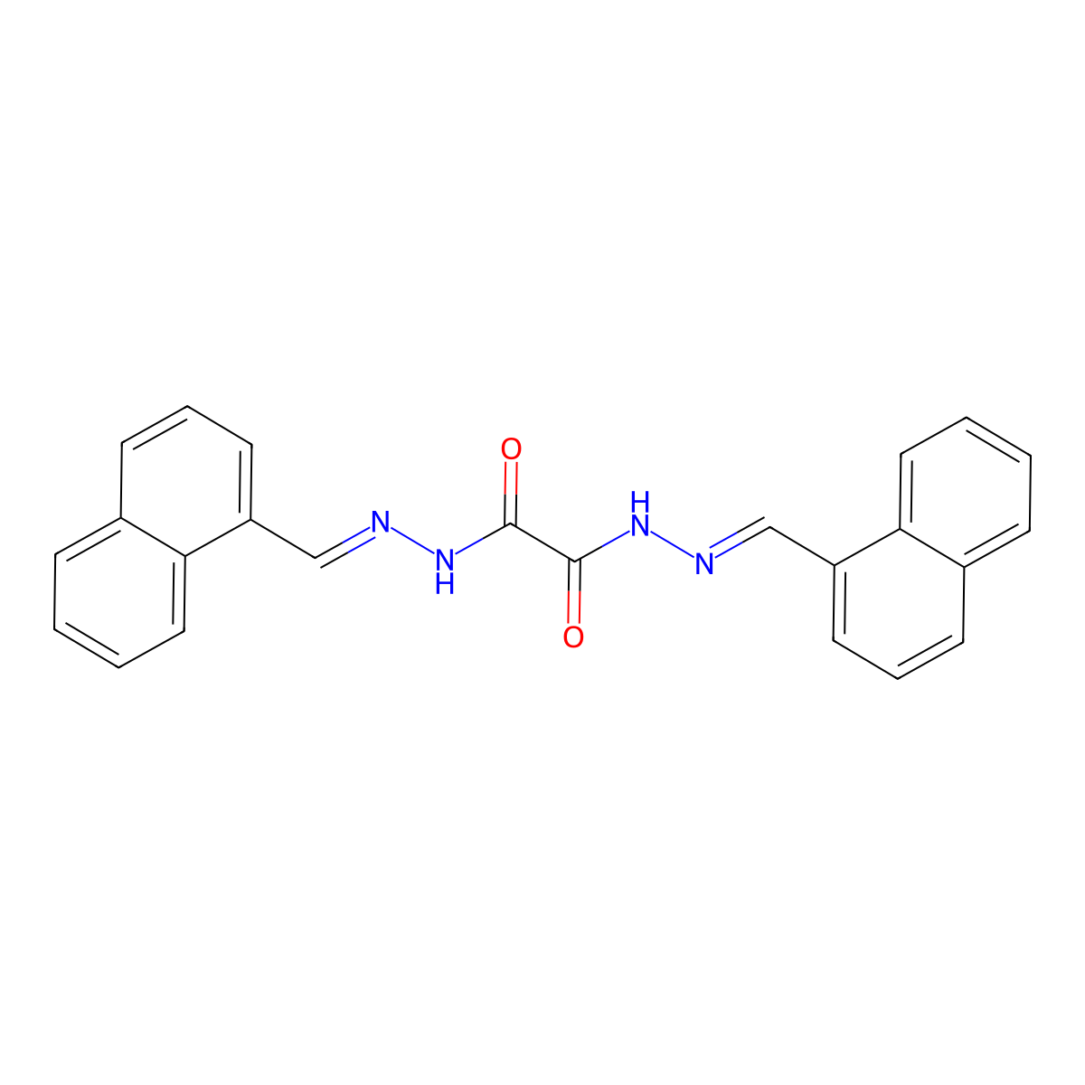 N'~1~,N'~2~-Bis[(naphthalen-1-yl)methylidene]ethanedihydrazide molecular structure, CAS 6963-29-7