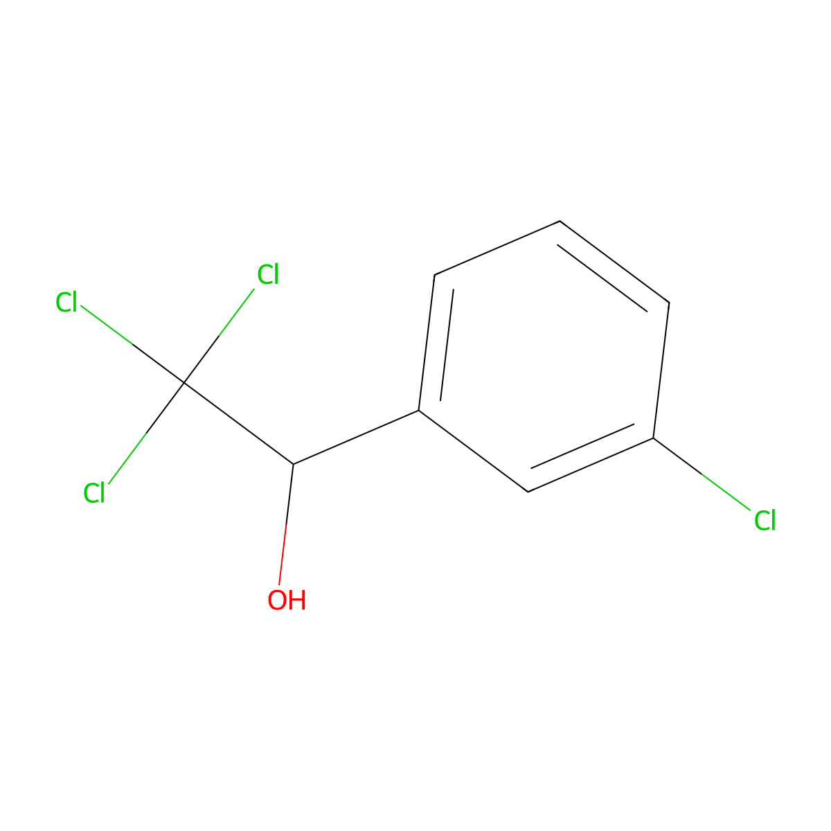 2,2,2-Trichloro-1-(3-chlorophenyl)ethanol molecular structure, CAS 6963-38-8