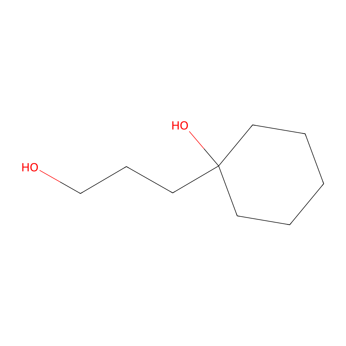 1-(3-Hydroxypropyl)cyclohexanol molecular structure, CAS 6963-45-7